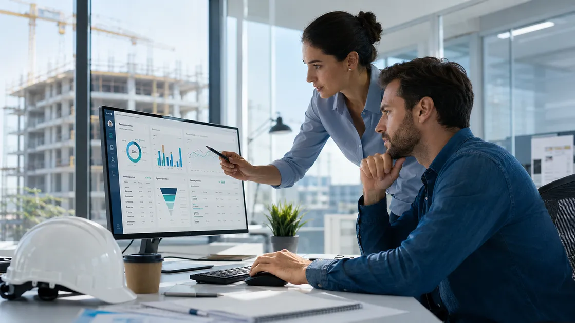 Equipe comercial analisando indicadores de desempenho dos vendedores em um painel de CRM